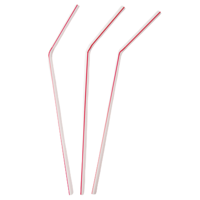 8" Unwrapped Flex Milkshake Straws