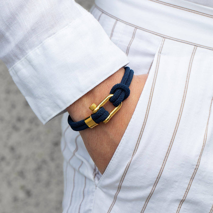 Alchor Bracelet Navy Gold