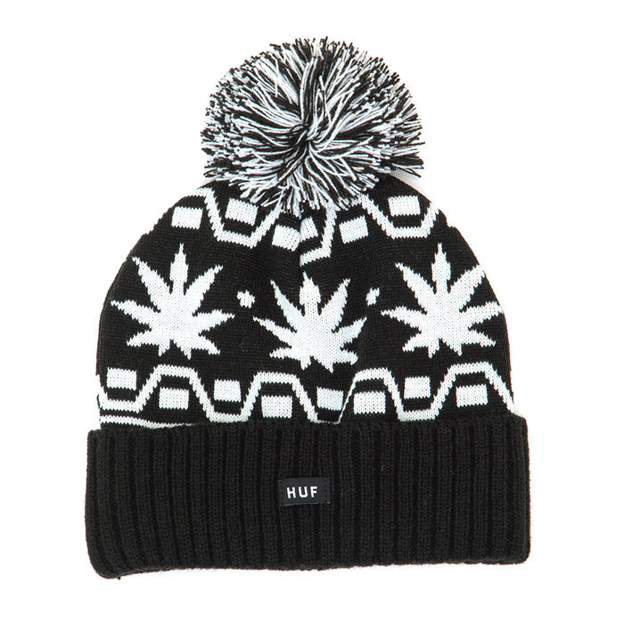 Apres Cuff Pom Beanie (Black) (S)