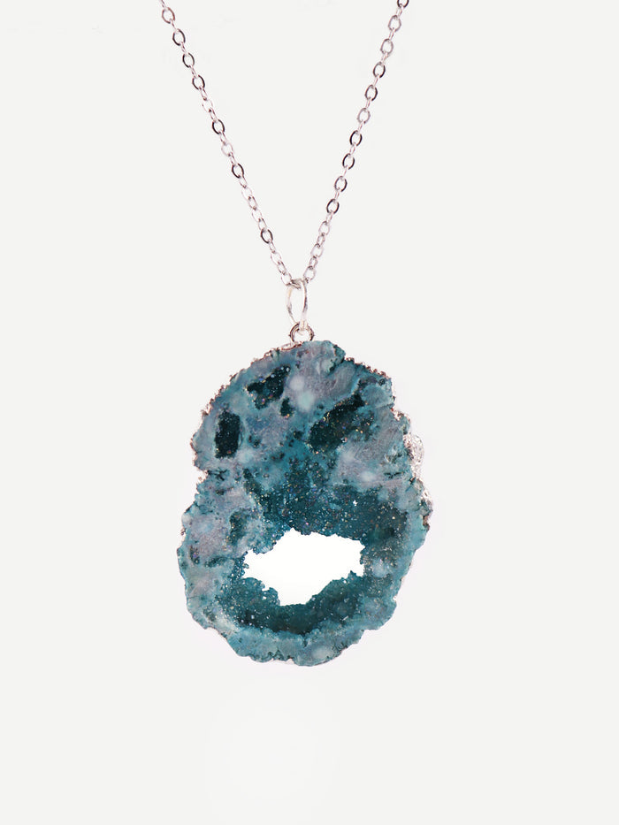 Aura Geode Pendant | Blue/Silver-Image 4