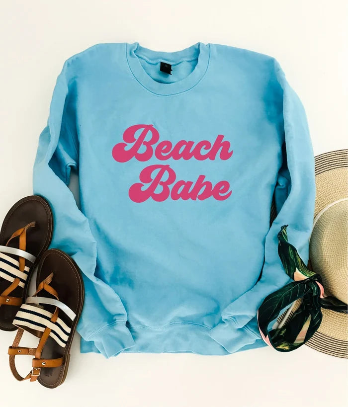 Beach babe fleece sweatshirt
