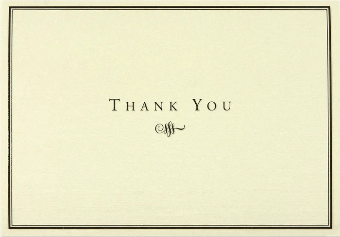 Black and Cream Thank you Cards