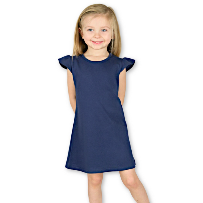 Blank Girl's Flutter Sleeve Dress