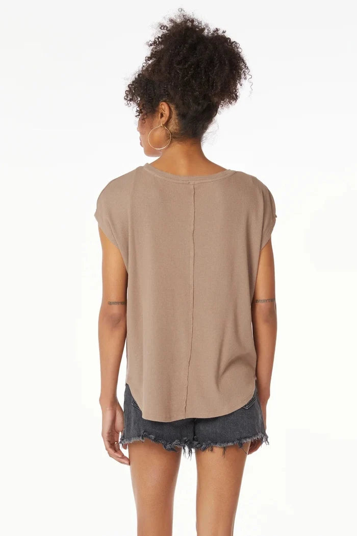 Bobi Raw Edge Drop Shoulder Tee - Taryn x Philip Boutique