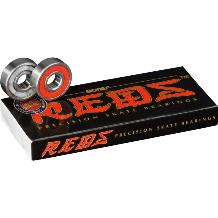 Bones Reds skateboard bearings red shield high performance durable skate rated design.