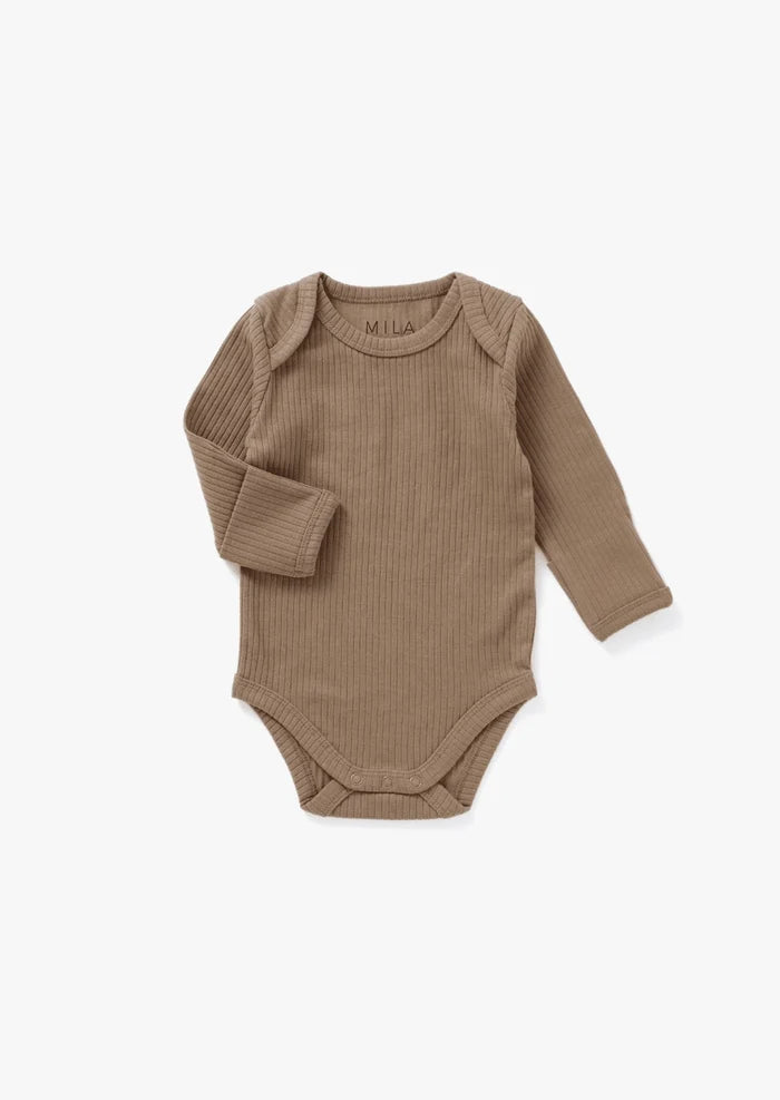 Cappuccino Ribbed Bodysuit
