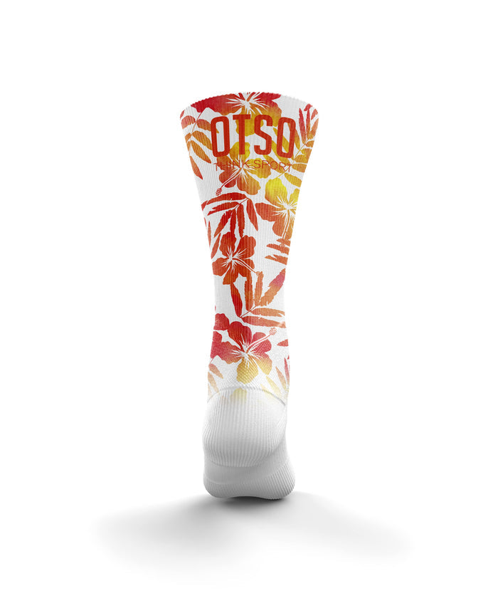 Chaussettes sublimées - Floral Orange