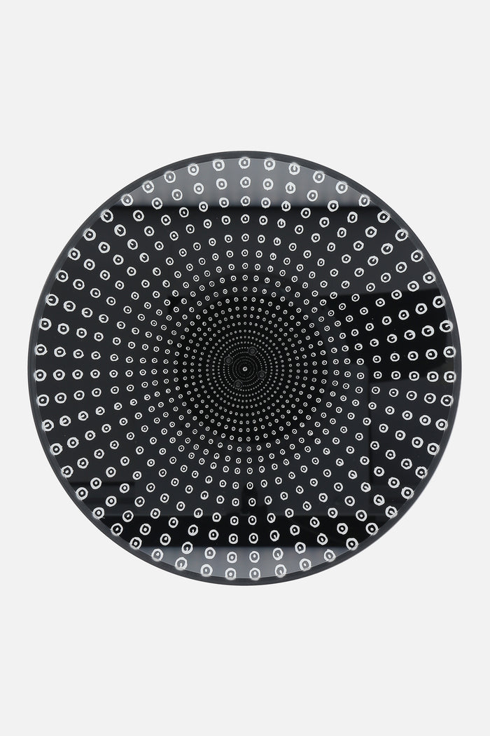 circles print plexiglass cake stand
