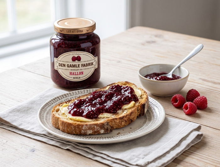 Den Gamle Fabrik Raspberry Marmalade 380g (13.40 oz) – Authentic Danish Raspberry Preserve