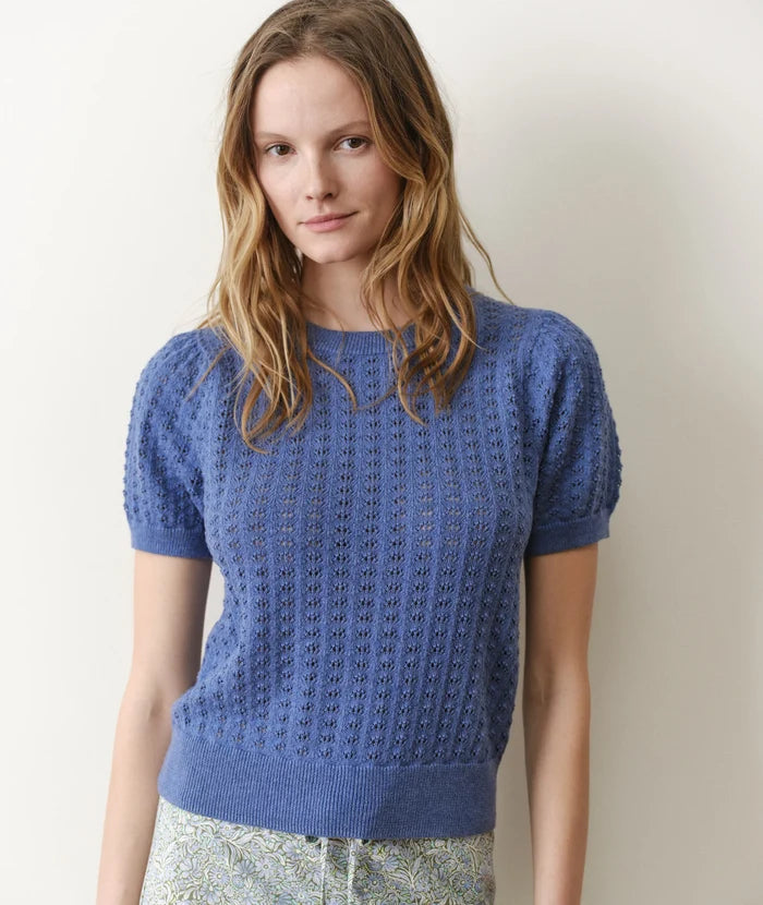 Ellie Puff Sleeve Sweater Bluebell