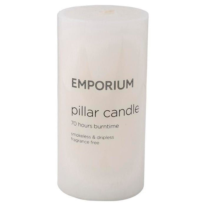 Emporium 70-Hour Burn Time Pillar Candle - Grey