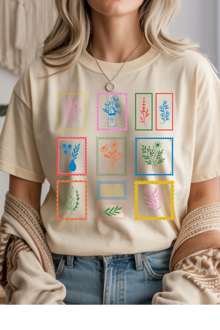 Floral Stamps Graphic Tee