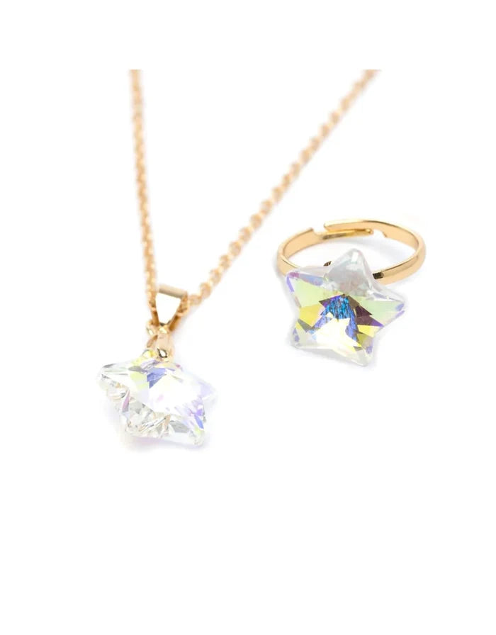Great Pretenders Holographic Star Necklace & Ring Set