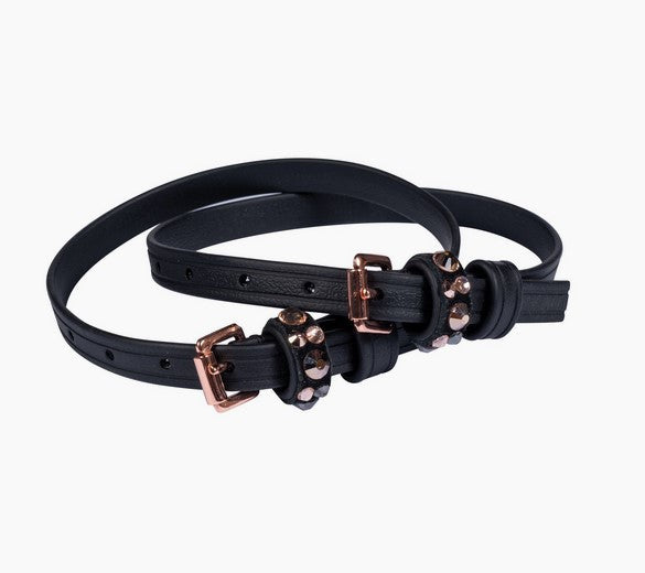 HKM Rosegold Glamour Biothane Spur Straps