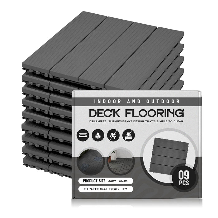 Outdoor Plastic Interlocking Patio Tiles ~6356