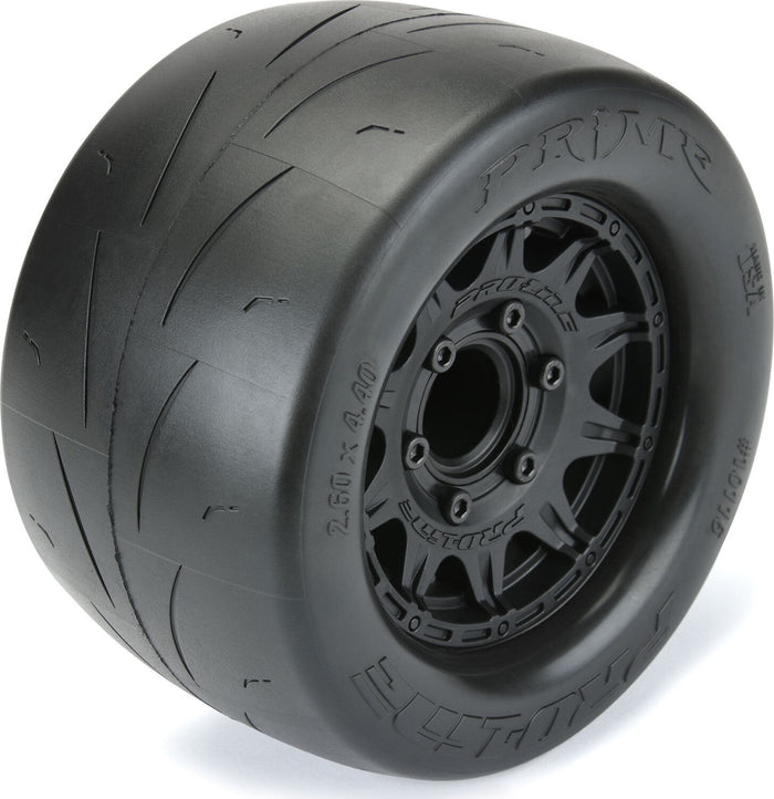 1/10 Prime Front/Rear 2.8" Street MT Tires Mounted 12mm Blk Raid (2)