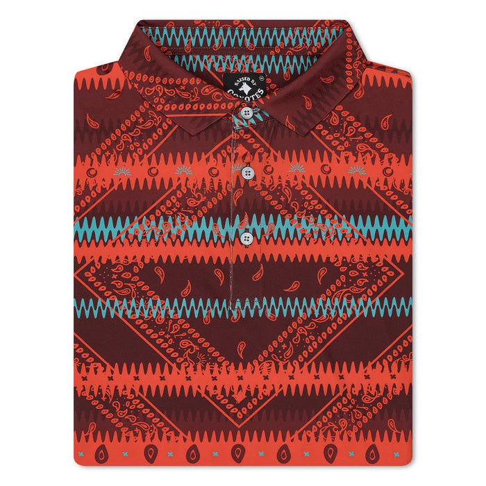 Raised by Coyotes Sunset Bandana Polo