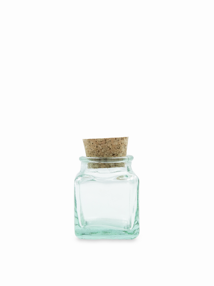Recycled Glass Jar Mini Apothecary with Cork