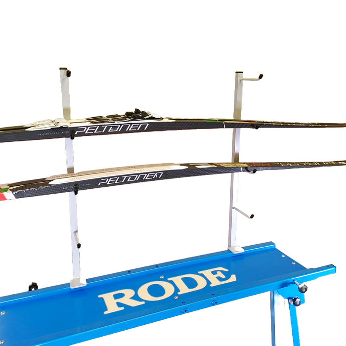 A product picture of the Rode Ski Rack for Waxing Table
