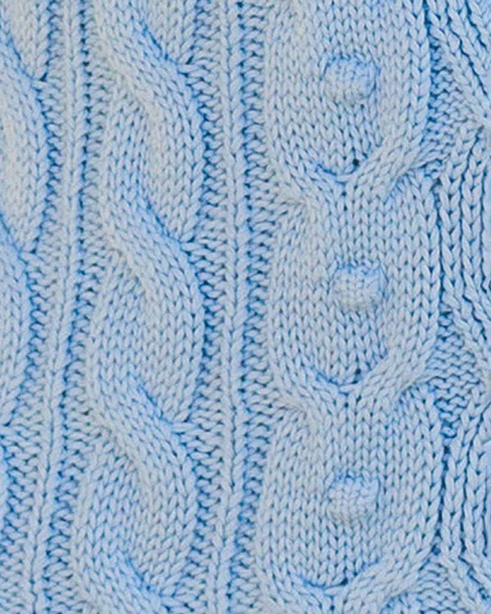 Rosie Pale Blue Cable Knit Pure Cotton Waistcoat - Image 3 - Country Collection