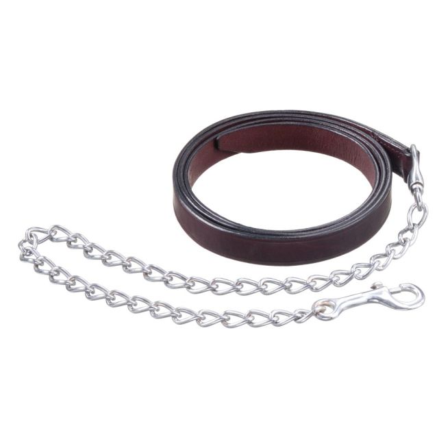 Royal King Leather Lead with Chain - 1"