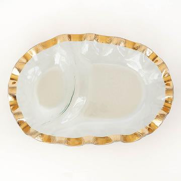 RUFFLE OVAL CHIP & DIP-GOLD