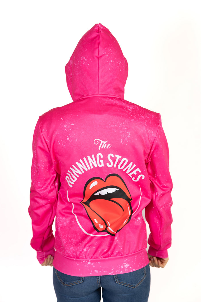 Sweat à capuche - Running Stones Pink