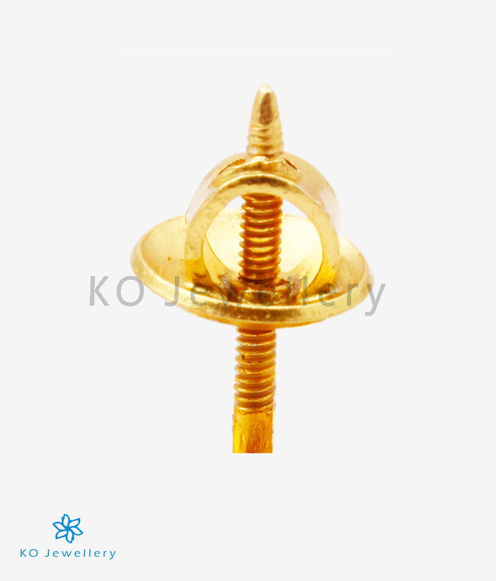 The Diya Silver Kempu Jhumka (Green)