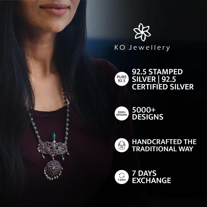 The Mithila Silver Gandaberunda Kasumala Necklace (2 tone)