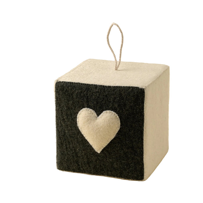 White Heart Felt Doorstop