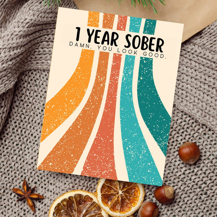 1 Year Sober Anniversary Card