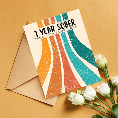 1 Year Sober Anniversary Card