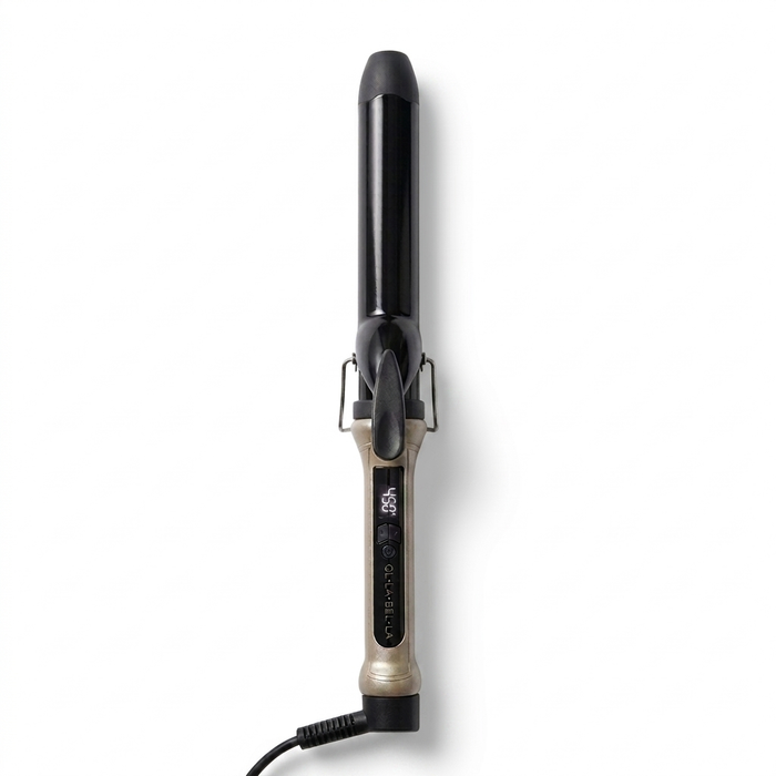 The Olla Bella 1.25" Ceramic Digital Curling Iron shown vertically on a white background.
