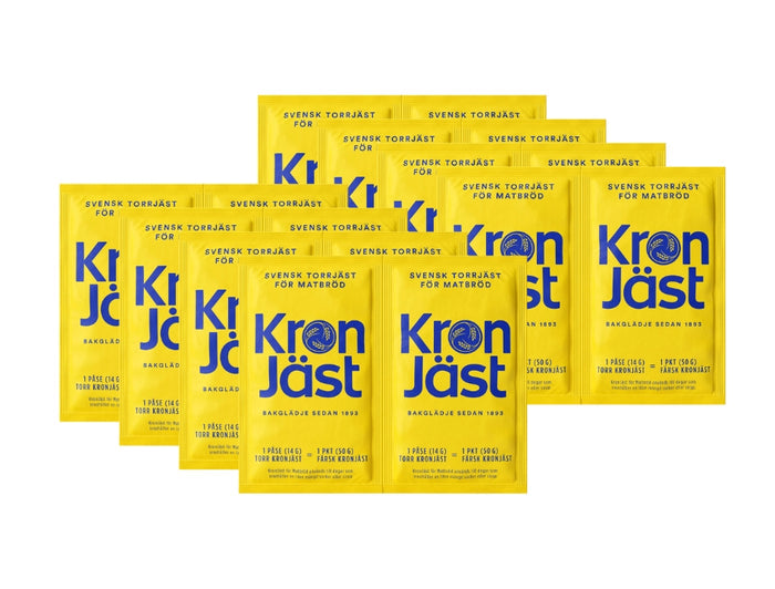 KronJäst Torrjäst Matbröd 16 x 14g – Swedish Instant Dry Yeast for Bread Doughs | Swedish Cravings