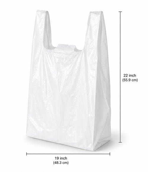 19" x 22" White Low Density Shopping Bags - S5