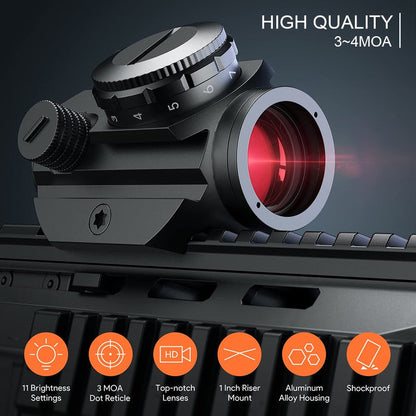 1x22mm Red Dot Sight 3 MOA Red Dot Scope Airsoft