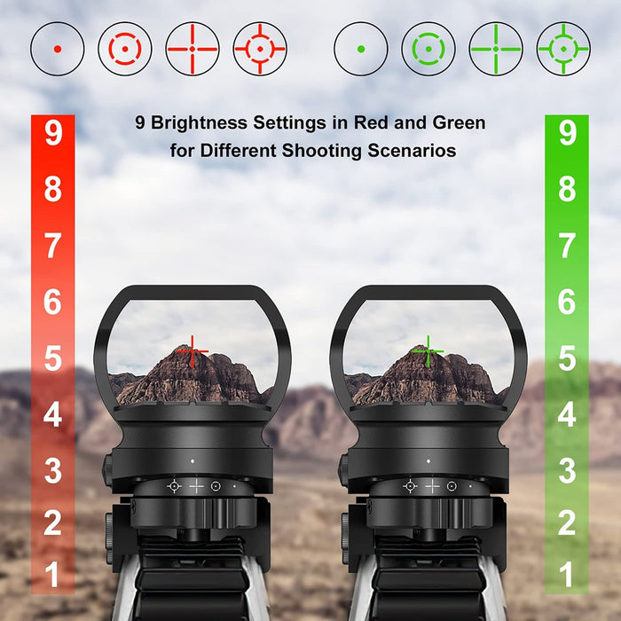 1x22x33 Red Green Dot Sight 4 Reticle Reflex Sight Airsoft