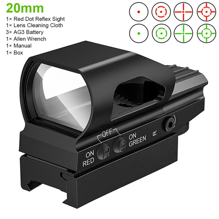 1x22x33 Red Green Dot Sight 4 Reticle Reflex Sight Airsoft
