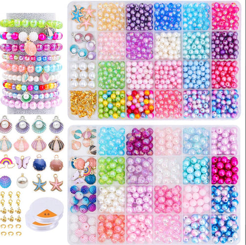 2 Box About 1190pcs Ocean Beads Bracelet Making Kit for Beginner Age 6-12