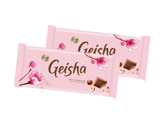 2 x Fazer Geisha Chokladkaka 121g – Milk Chocolate with Crispy Hazelnut Filling, 242g (8.5 oz)