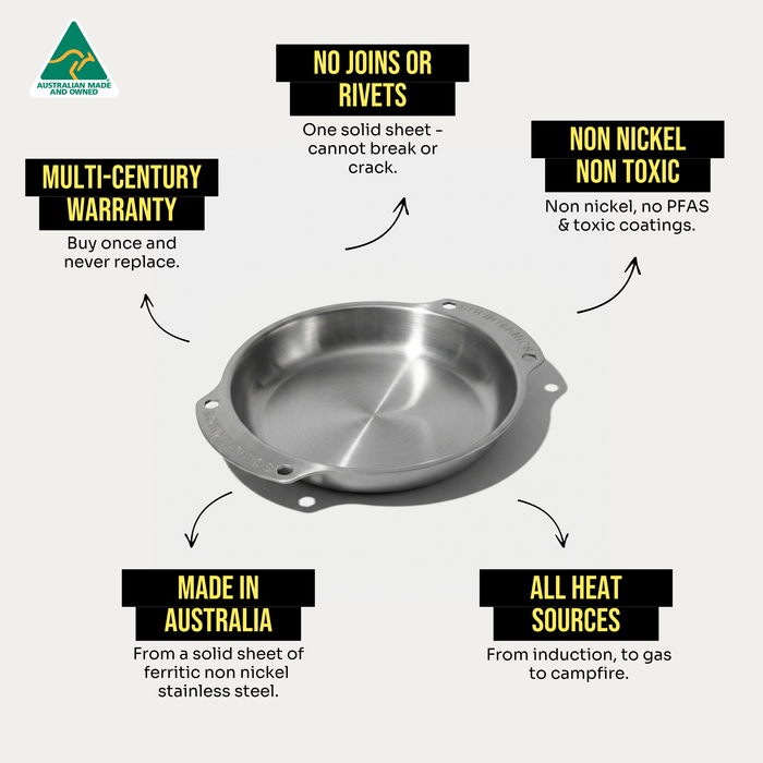 24cm Lightweight Stainless Steel Oven-to-Table Pan - nöni™