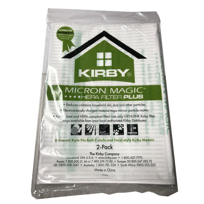 2pk Kirby Avalir and G10D HEPA Vacuum Bags Part 205814A
