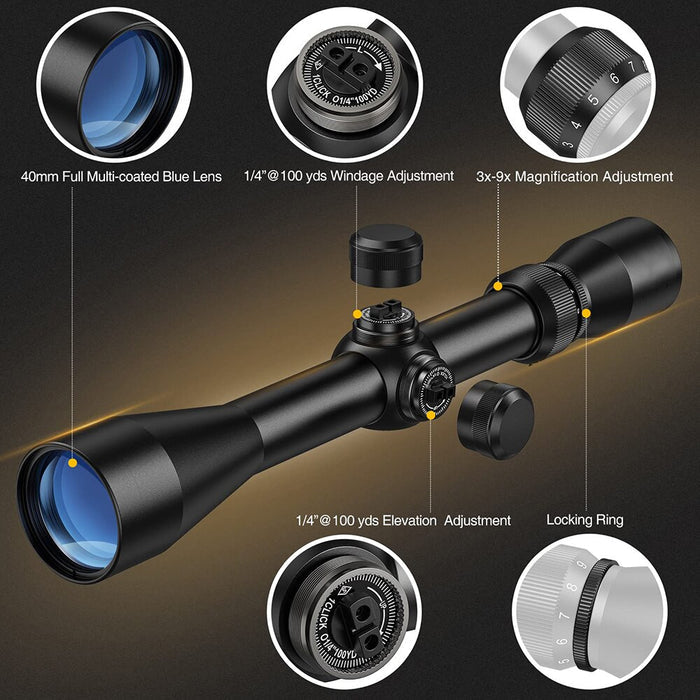 3-9x40 Tactical Rifle Scope Airsoft