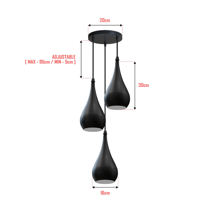 3 Way Multi Teardrop Ceiling Pendant Light  ~5295