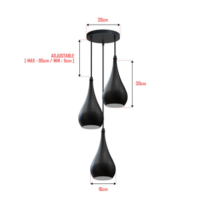3 Way Multi Teardrop Ceiling Pendant Light  ~5295