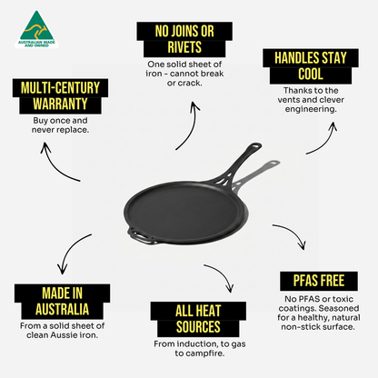 31cm Heavy Iron Crepe Pan