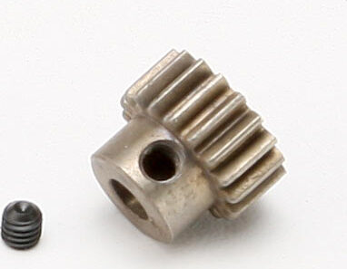 Gear, 18-T pinion (0.8 metric pitch, compatible with 32-pitch) (hardened steel) (fits 5mm shaft)/ set screw