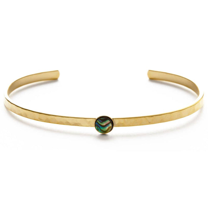 5mm Abalone Hammered Cuff Bracelet