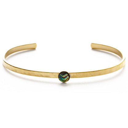 5mm Abalone Hammered Cuff Bracelet