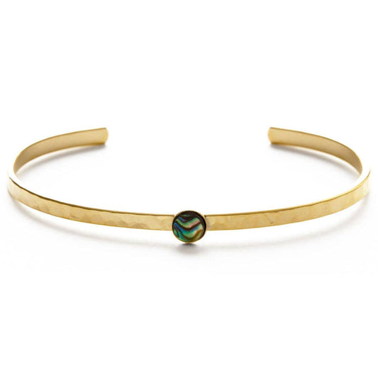 5mm Abalone Hammered Cuff Bracelet